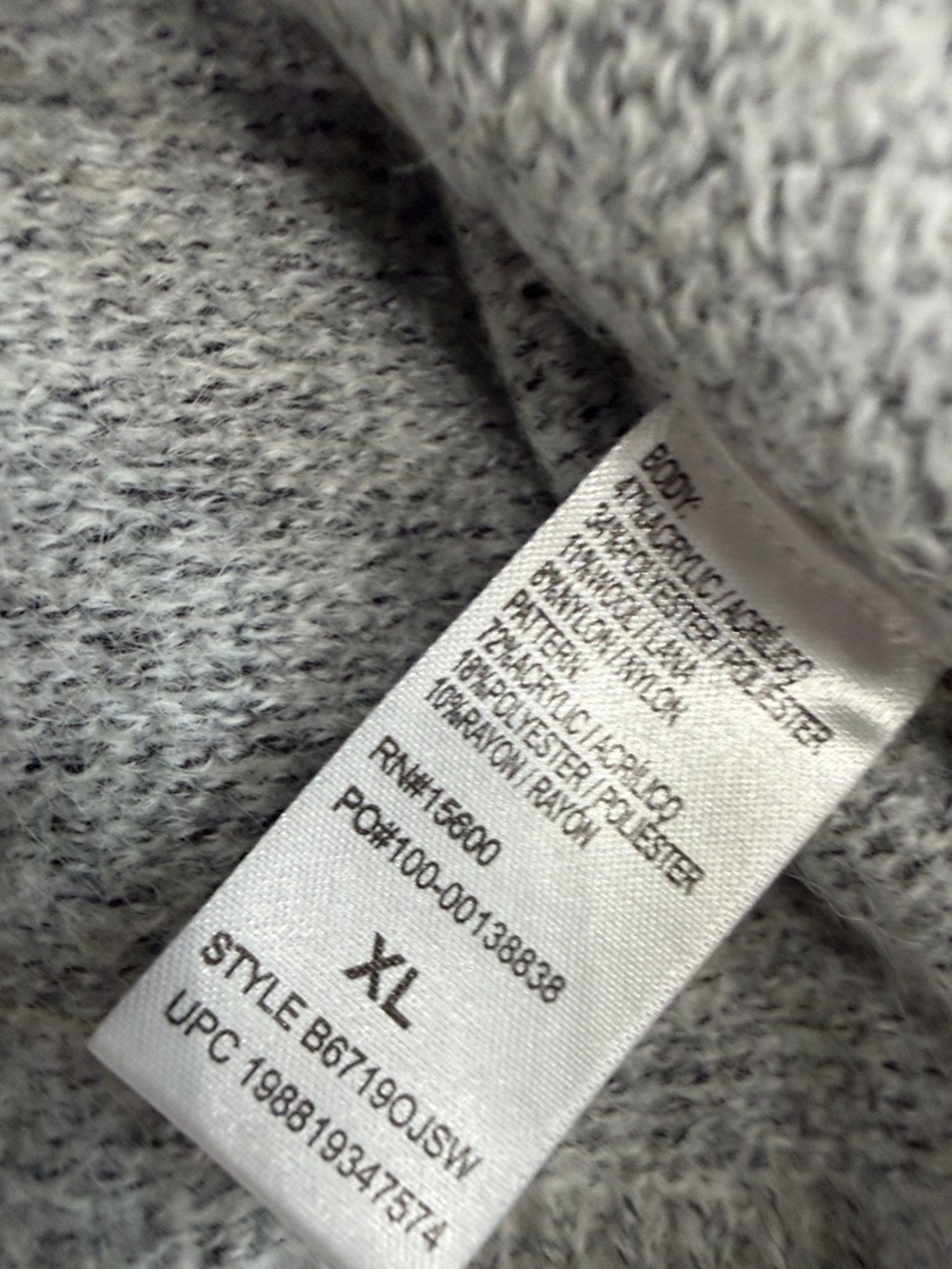 Democracy,Size XL,Women’s Gray Floral Crewneck Sweater - Picture 13 of 17